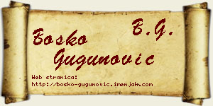 Boško Gugunović vizit kartica